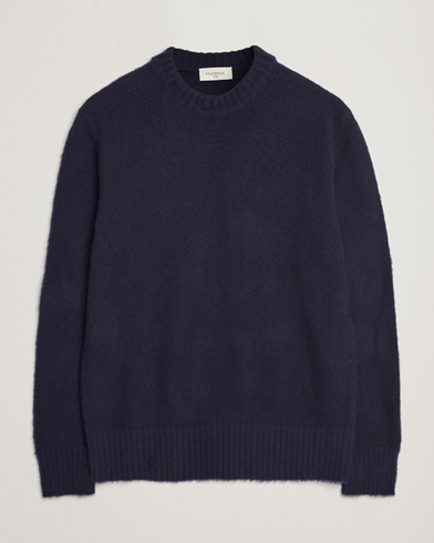 Mies |  | Piacenza Cashmere | Brushed Wool Crew Neck  Navy