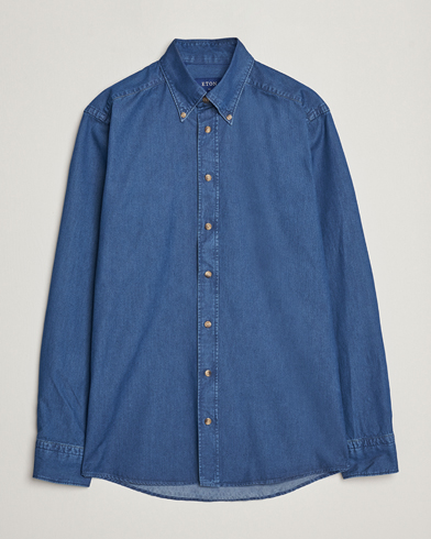 Mies |  | Eton | Slim Fit Denim Shirt Dark Blue