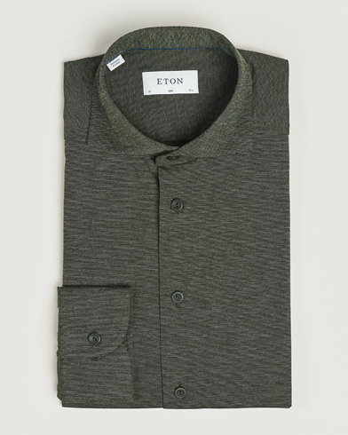 Mies | Eton | Eton | Slim Fit Four Way Stretch Shirt Dark Green