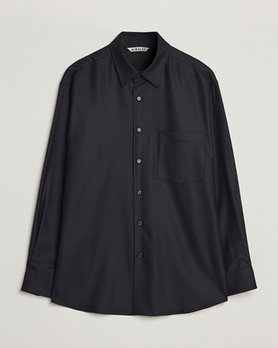Mies | Luxury Brands | Auralee | Super Light Wool Shirt Black