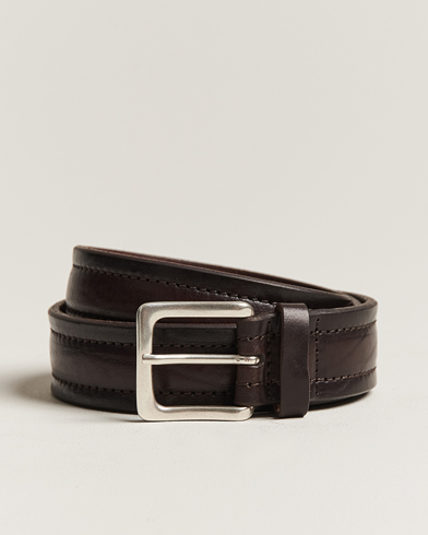 Mies |  | Orciani | Vachetta Stitched Belt 3,5 cm Dark Brown