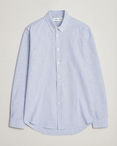 Mies |  | Samsøe & Samsøe | Liam Striped Button Down Shirt  Blue/White