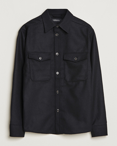 Mies | Paitatakit | J.Lindeberg | Flat Wool Overshirt Black