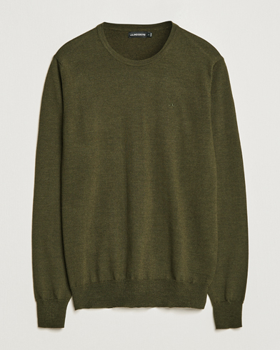Mies | J.Lindeberg | J.Lindeberg | Lyle True Merino Crew Neck Pullover Forest Green
