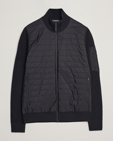 Mies | Full-zip | J.Lindeberg | Beck Knitted Hybrid Jacket Black