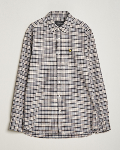 Mies |  | Lyle & Scott | Checked Flannel Button Down Shirt Cove White