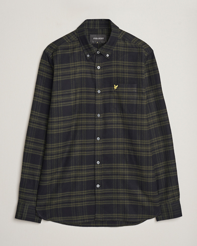 Mies |  | Lyle & Scott | Checked Flannel Button Down Shirt Mountain Moss