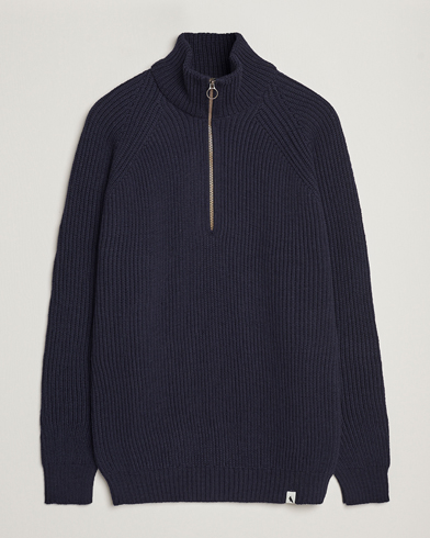 Mies |  | Peregrine | Ford Knitted Wool Half Zip Navy