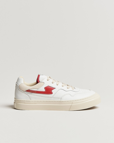 Mies |  | Stepney Workers Club | Pearl S-Strike Leather Sneaker White/Red