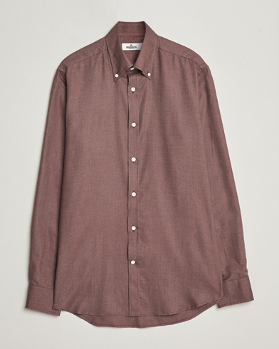 Mies |  | Morris Heritage | Herringbone Brushed Cotton Shirt Brown
