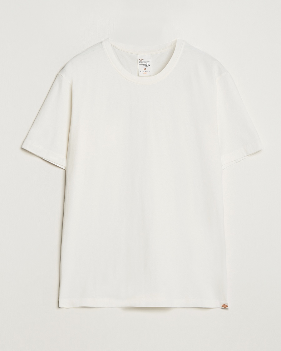 Nudie Jeans Uno Everyday Crew Neck T-Shirt Chalk White – Valkoinen