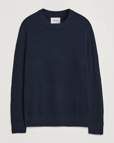 Mies |  | NN07 | Kevin Cotton Knitted Sweater Navy Blue
