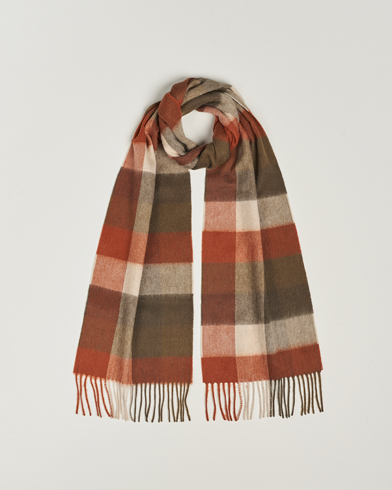 Mies | Barbour | Barbour Lifestyle | Large Tattersall Lambswool Scarf Warm Ginger