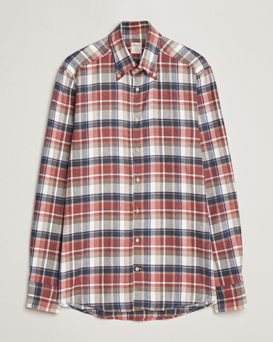 Mies | Alennusmyynti vaatteet | Stenströms | Slimline Checked Button Down Flannel Shirt Red