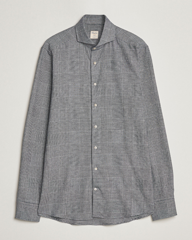 Mies |  | Stenströms | Slimline Prince of Wales Check Flannel Shirt Grey