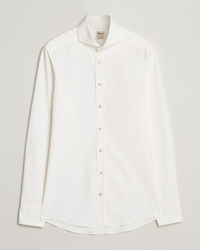 Mies | Vakosamettipaidat | Stenströms | Slimline Cut Away Corduroy Shirt White