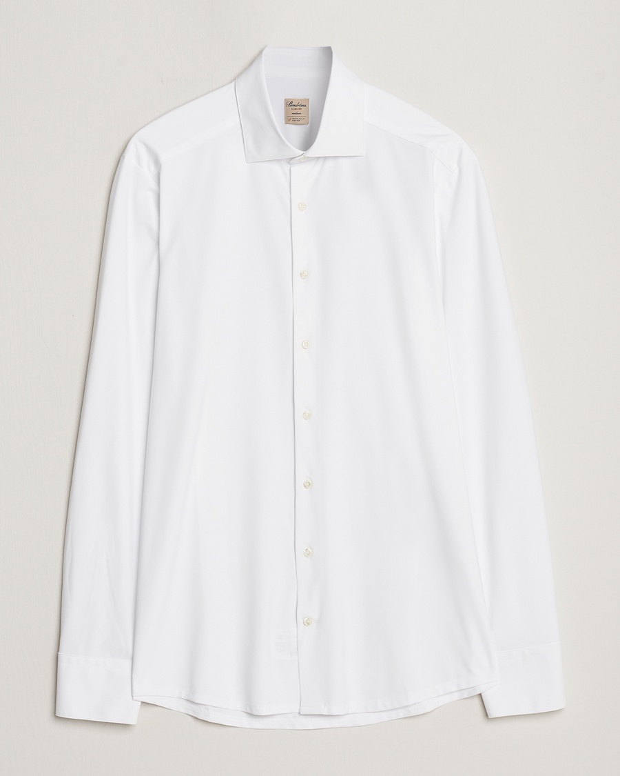 Stenströms Slimline Cut Away 4-Way Stretch Shirt White – Valkoinen