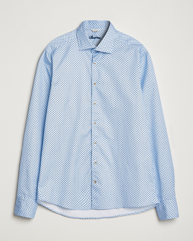 Mies |  | Stenströms | Slimline Printed Cut Away Shirt Light Blue