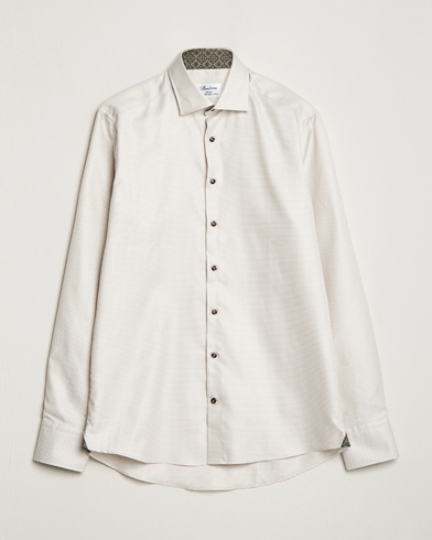 Mies | Alennusmyynti vaatteet | Stenströms | Slimline Micro Structure Contrast Shirt Beige