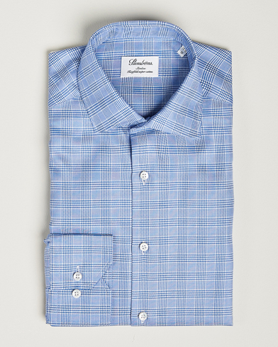 Mies | Alennusmyynti vaatteet | Stenströms | Slimline Checked Cut Away Shirt Blue