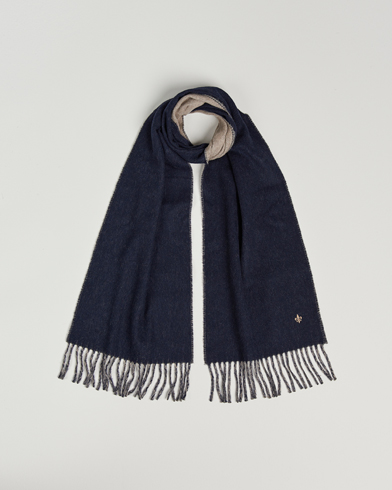 Mies |  | Morris | Double Face Wool Scarf Navy