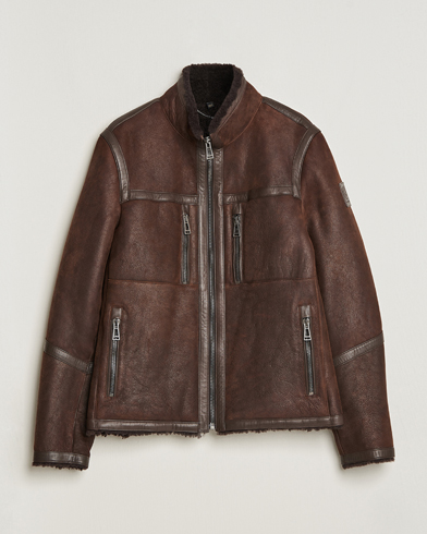 Mies | Nahkatakit | Belstaff | Tundra Sherling Leather Jacket Earth Brown