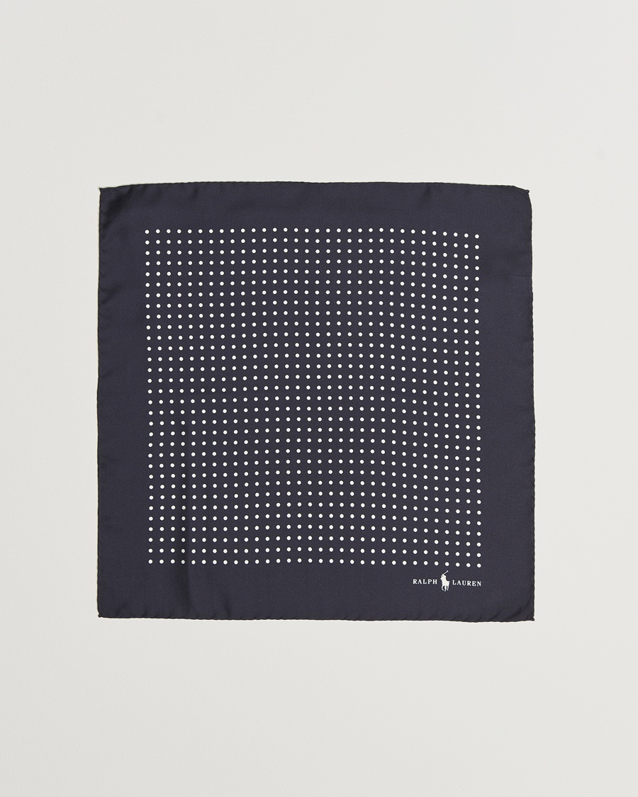 Polo Ralph Lauren Silk Dot Pocket Square Navy/White – Sininen