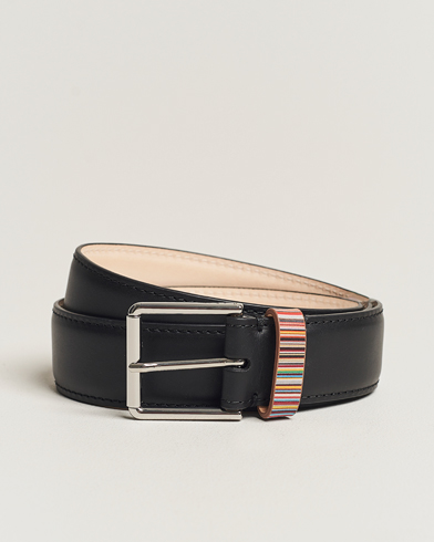 Mies |  | Paul Smith | Leather Stripe Belt Black