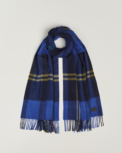 Mies |  | Paul Smith | Lambswool Checked Scarf Blue Multi