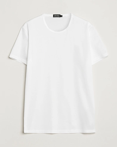 Mies |  | Zegna | Filoscozia Pure Cotton Round Neck T-Shirt White