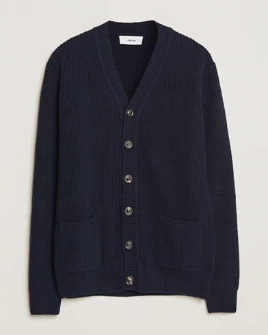Mies | Lardini | Lardini | Wool/Cashmere Knitted Cardigan Navy