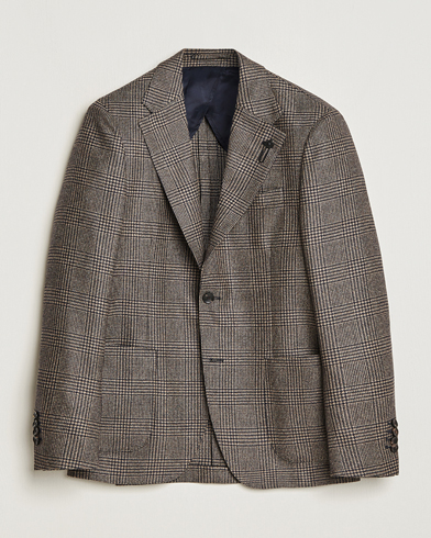 Mies | Lardini | Lardini | Checked Wool Blazer Brown/Navy