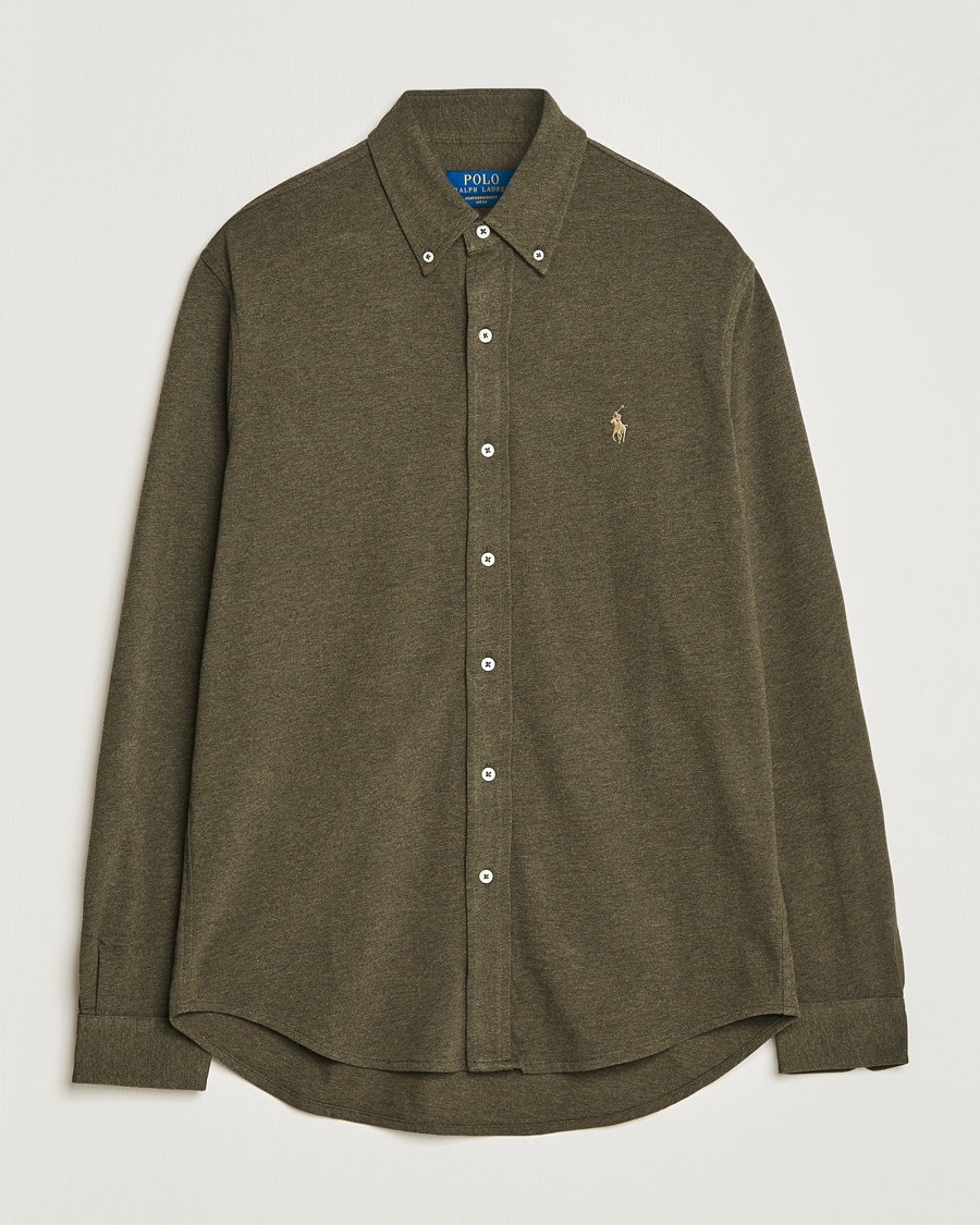 Polo Ralph Lauren Featherweight Mesh Shirt Wilson Olive Heather – Vihreä