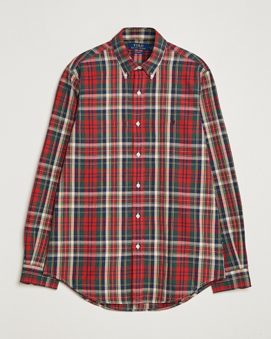 Mies | Ralph Lauren Holiday Gifting | Polo Ralph Lauren | Custom Fit Checked Oxford Shirt Red/Green