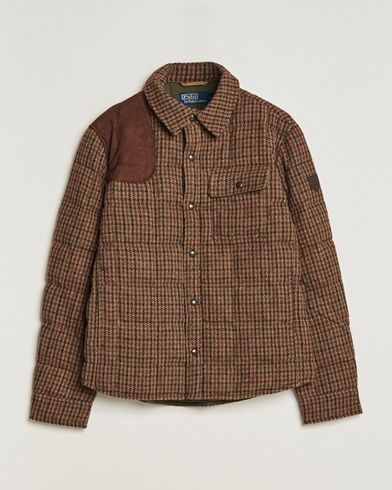 Mies |  | Polo Ralph Lauren | Wool Checked Down Shirt Jacket Brown/Burgundy