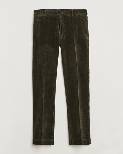 Mies |  | Polo Ralph Lauren | Corduroy Pleated Trousers Oil Cloth Green