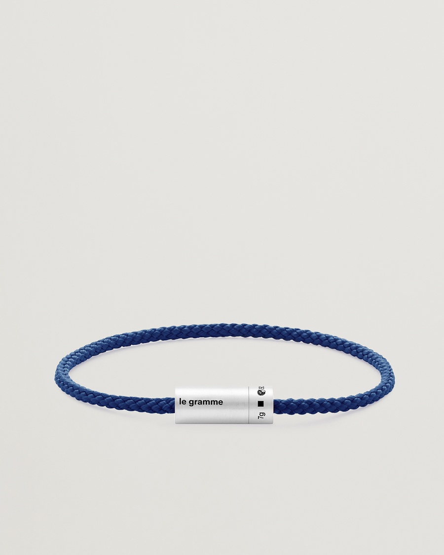 LE GRAMME Nato Cable Bracelet Blue/Sterling Silver 7g – Sininen
