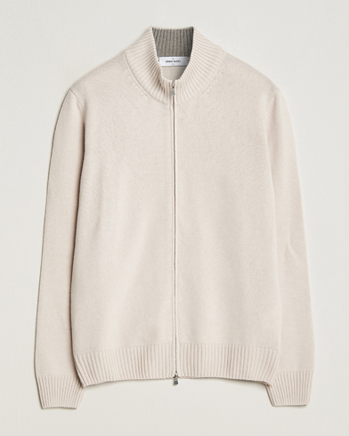 Mies | Full-zip | Gran Sasso | Wool/Cashmere Full Zip Creme