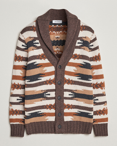 Mies | Puserot | Gran Sasso | Aspen Heavy Knitted Wool Cardigan Multi