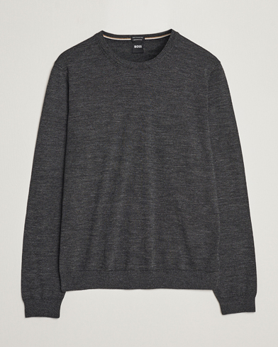 Mies | BOSS BLACK | BOSS BLACK | Leno Knitted Sweater Black Melange