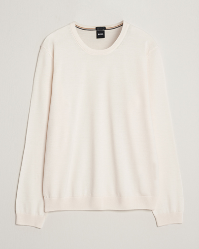 Mies | Puserot | BOSS BLACK | Leno Knitted Sweater Open White