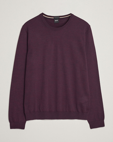 Mies | Puserot | BOSS BLACK | Leno Knitted Sweater Dark Red
