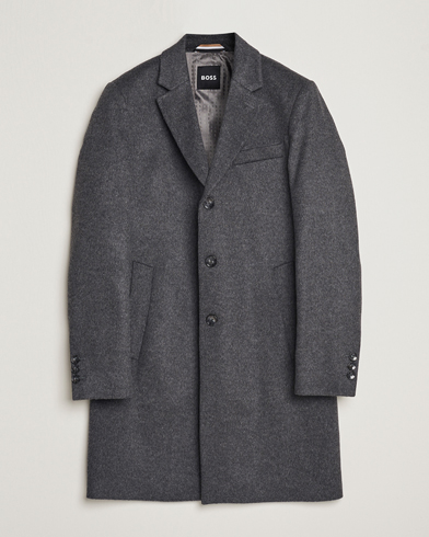 Mies | Muodolliset takit | BOSS BLACK | Hyde Wool/Cashmere Coat Medium Grey