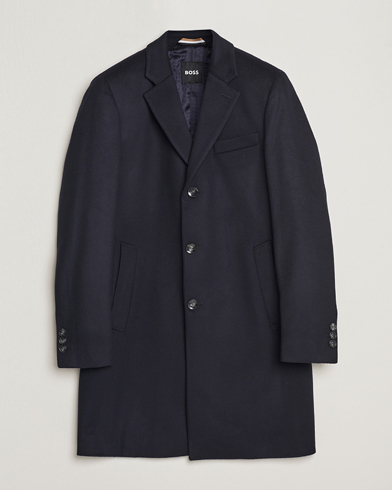 Mies | BOSS | BOSS BLACK | Hyde Wool/Cashmere Coat Dark Blue