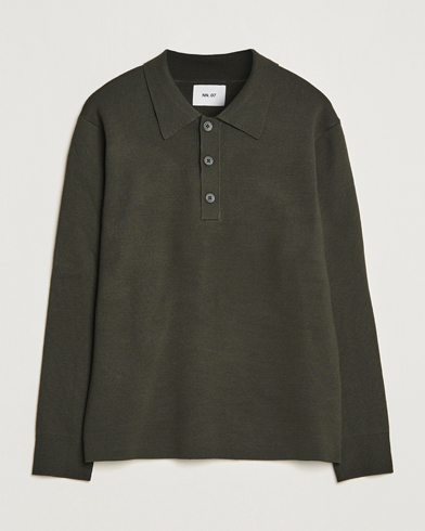 Mies |  | NN07 | Harald Knitted Polo Dark Green