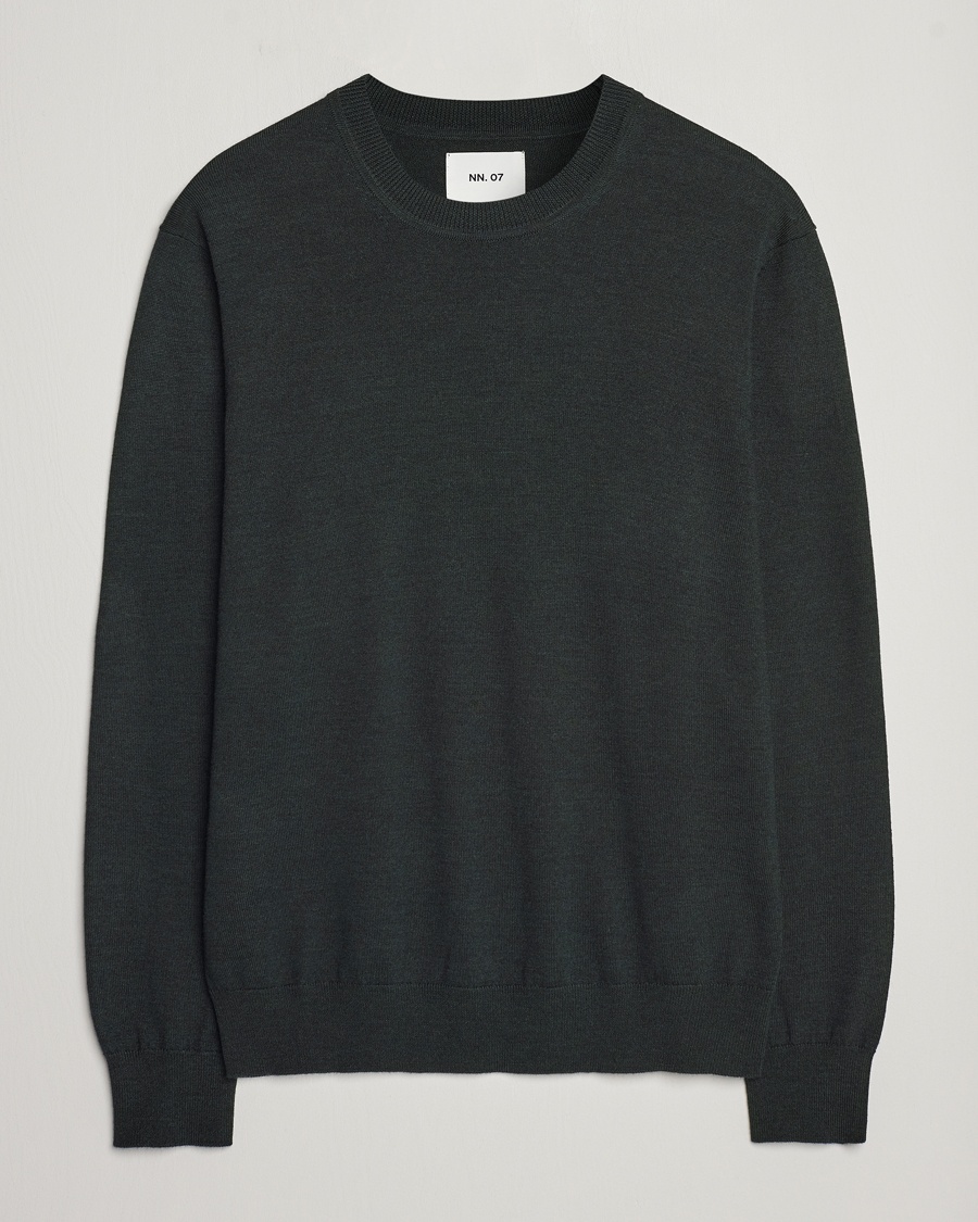 NN07 Ted Merino Crew Neck Pullover Dark Army – Vihreä