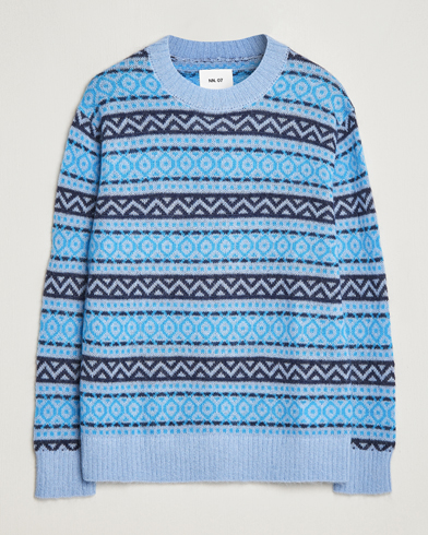 Mies |  | NN07 | Grant Wool Fairisle Sweater Light Blue