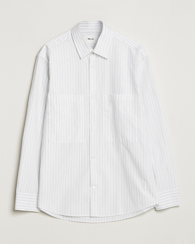 Mies | Alennusmyynti vaatteet | NN07 | Freddie Poplin Striped Shirt White/Black