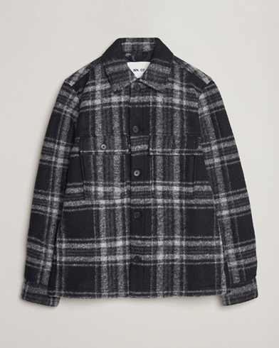 Mies | Wardrobe Basics | NN07 | Wilas Checked Shirt Jacket Black