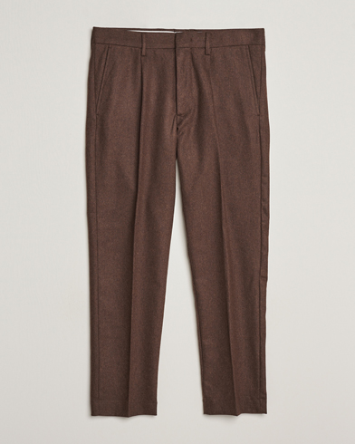 Mies |  | NN07 | Bill Brushed Flannel Pleated Trousers Demitasse Brown